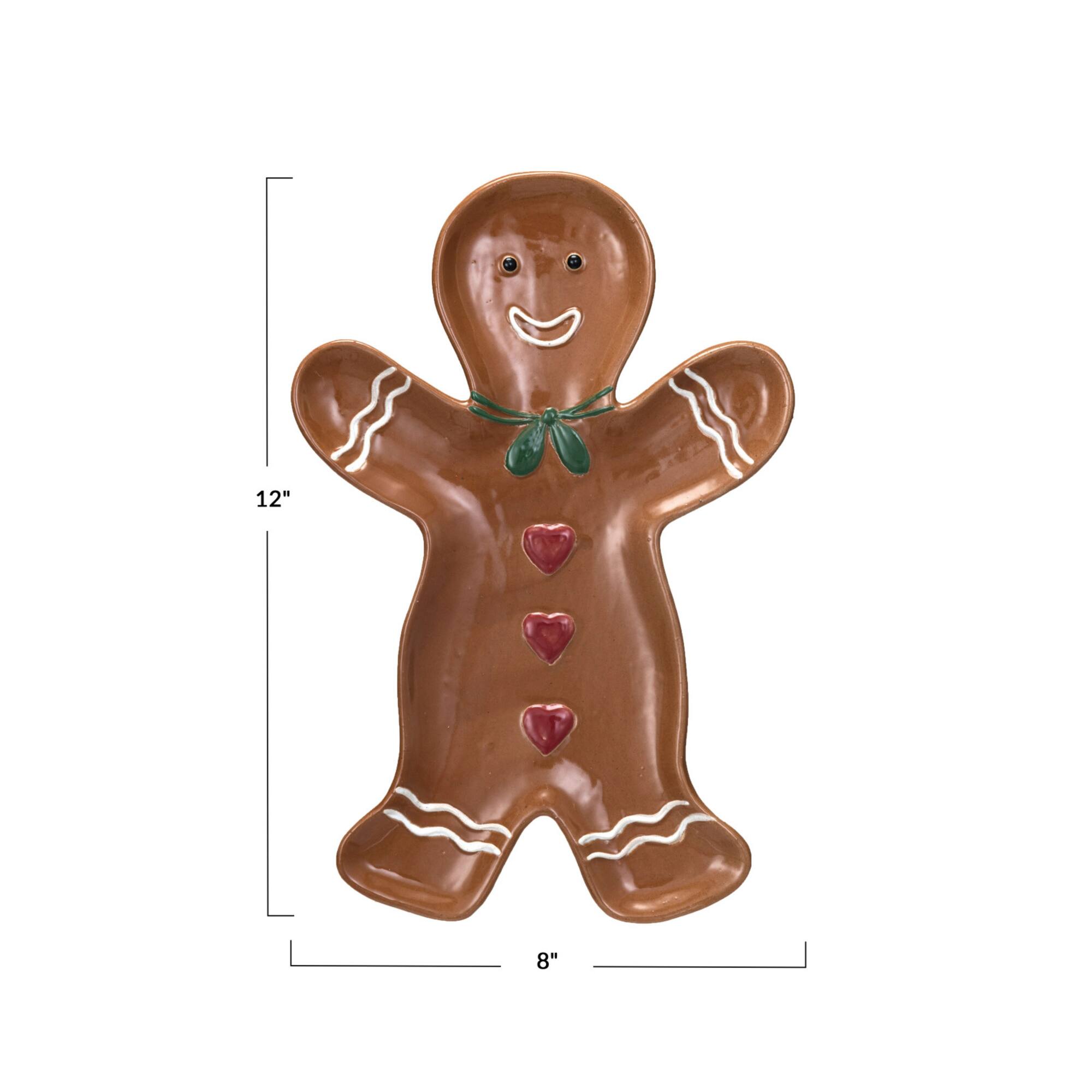 Hello Honey® 12" Brown Gingerbread Man Stoneware Platter